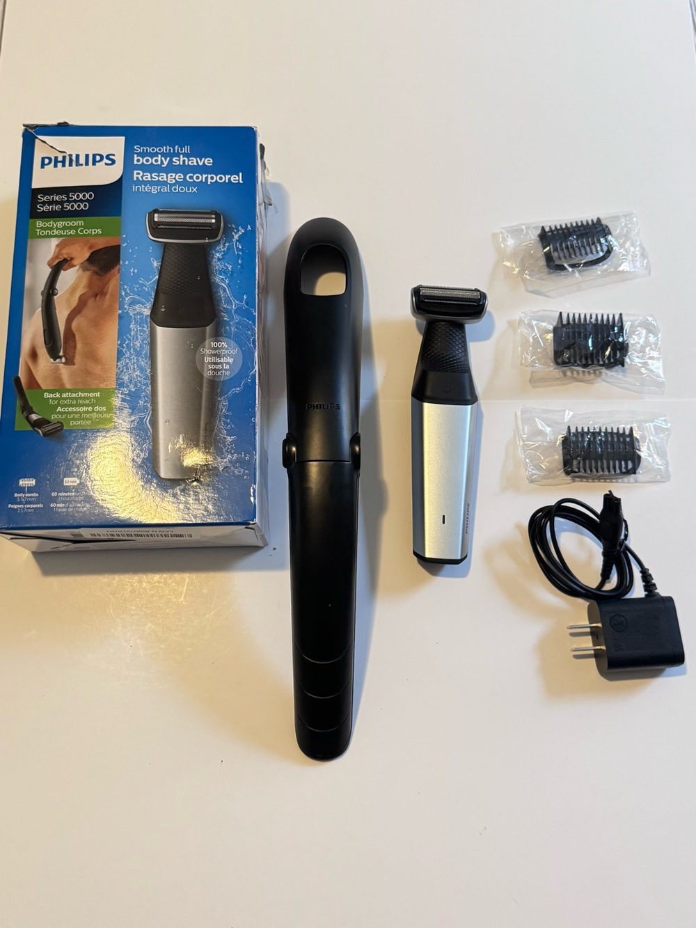 Philips Body Groomer in Black & Silver with Attachments